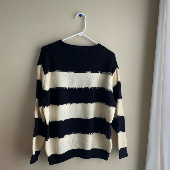 Adora Black and Beige Striped Sweater - Picture 1 of 3
